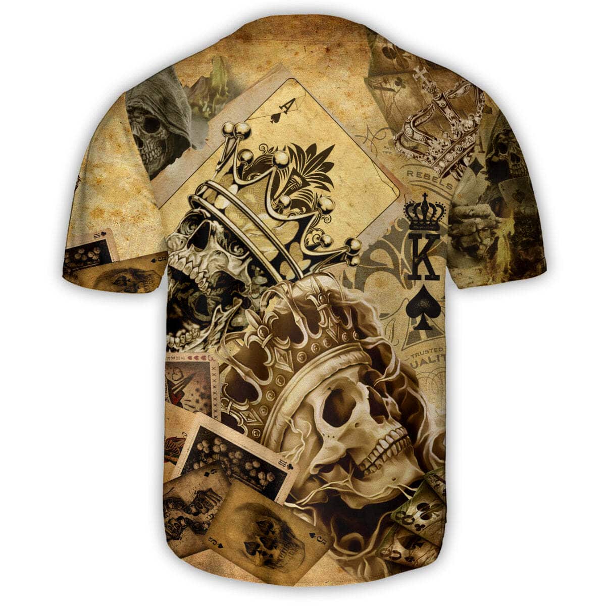 Skull Poker Baseball Jersey Gift For Husband