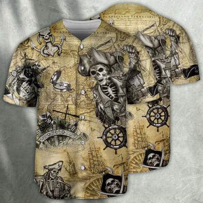 Skull Save A Ship Ride A Pirate Baseball Jersey