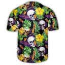 Skull Baseball Jersey Tropical Palm Leaves Gift For Best Friend