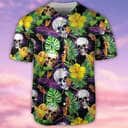 Skull Baseball Jersey Tropical Palm Leaves Gift For Best Friend Skull Baseball Jersey Tropical Palm Leaves Gift For Best Friend