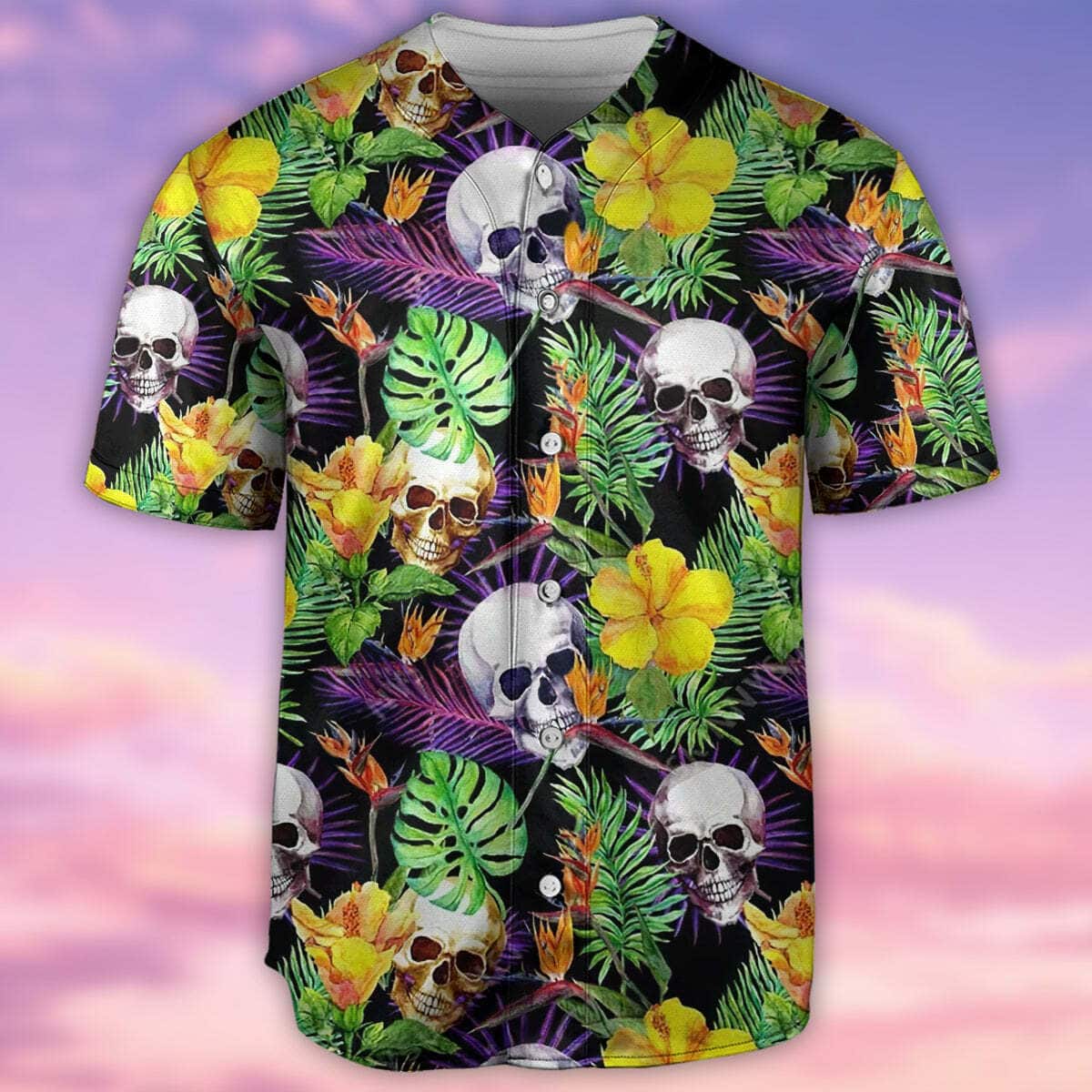 Skull Baseball Jersey Tropical Palm Leaves Gift For Best Friend Skull Baseball Jersey Tropical Palm Leaves Gift For Best Friend