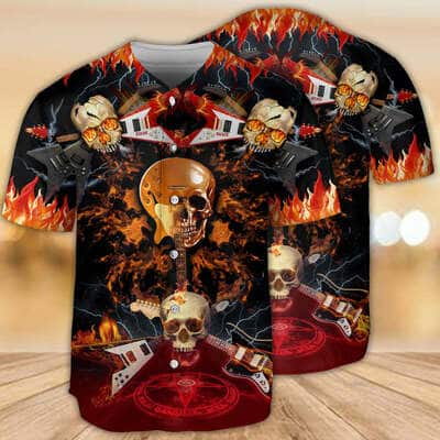 Skull Baseball Jersey Rock N Roll Gift For Son From Father