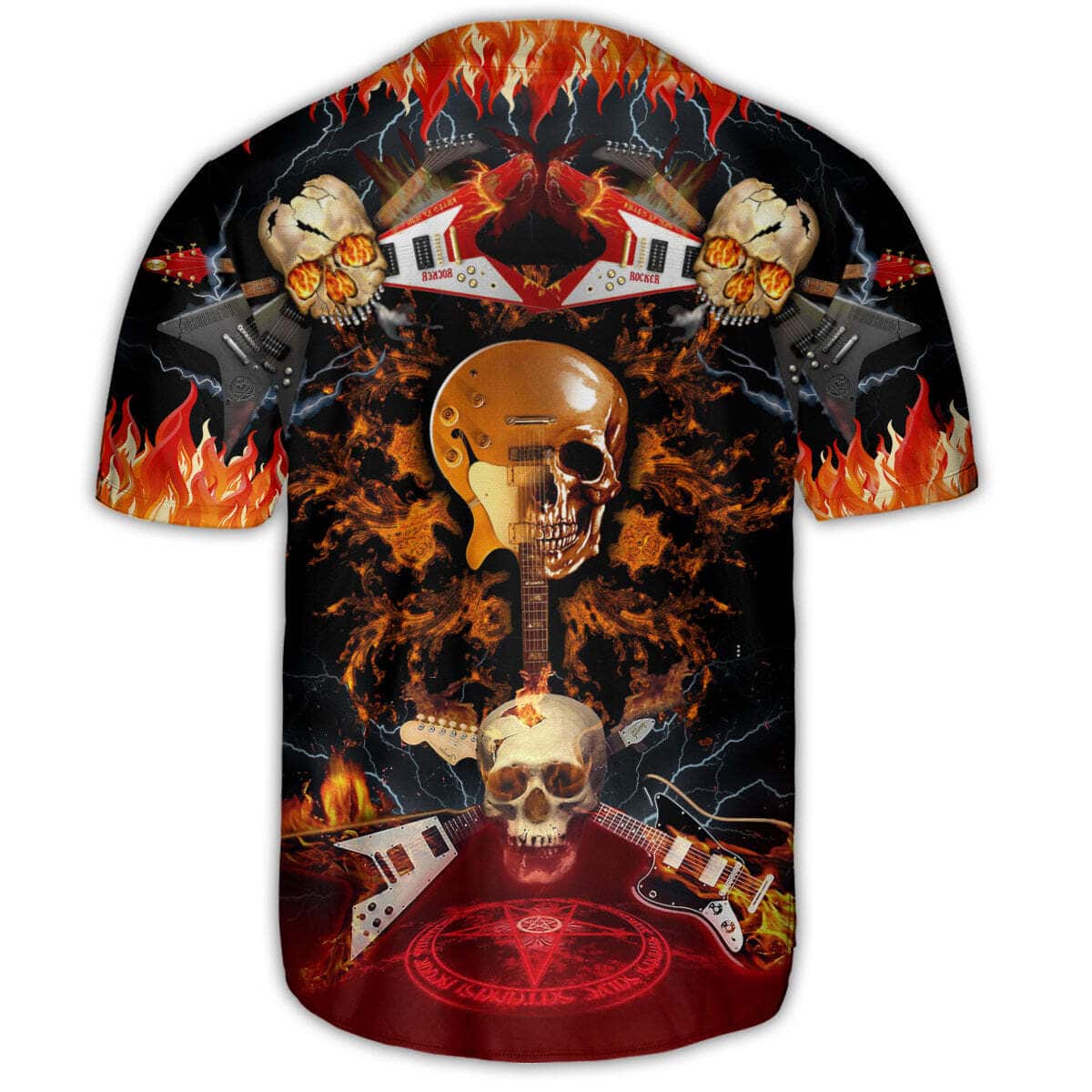 Skull Baseball Jersey Rock N Roll Gift For Son From Father