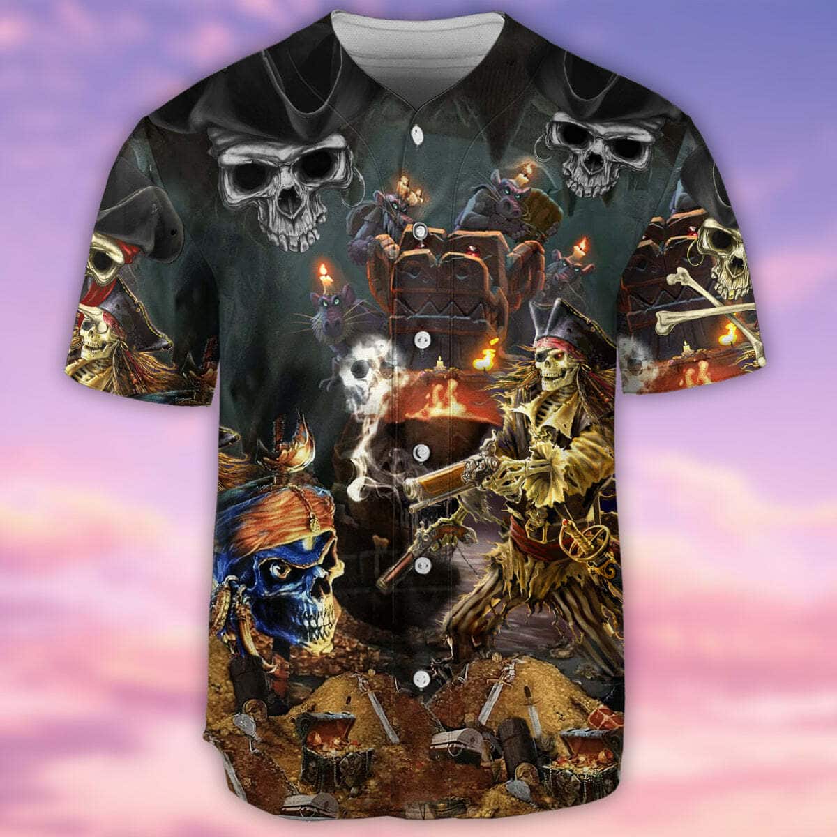 Skull Pirate Baseball Jersey Gift For Son Skull Pirate Baseball Jersey Gift For Son