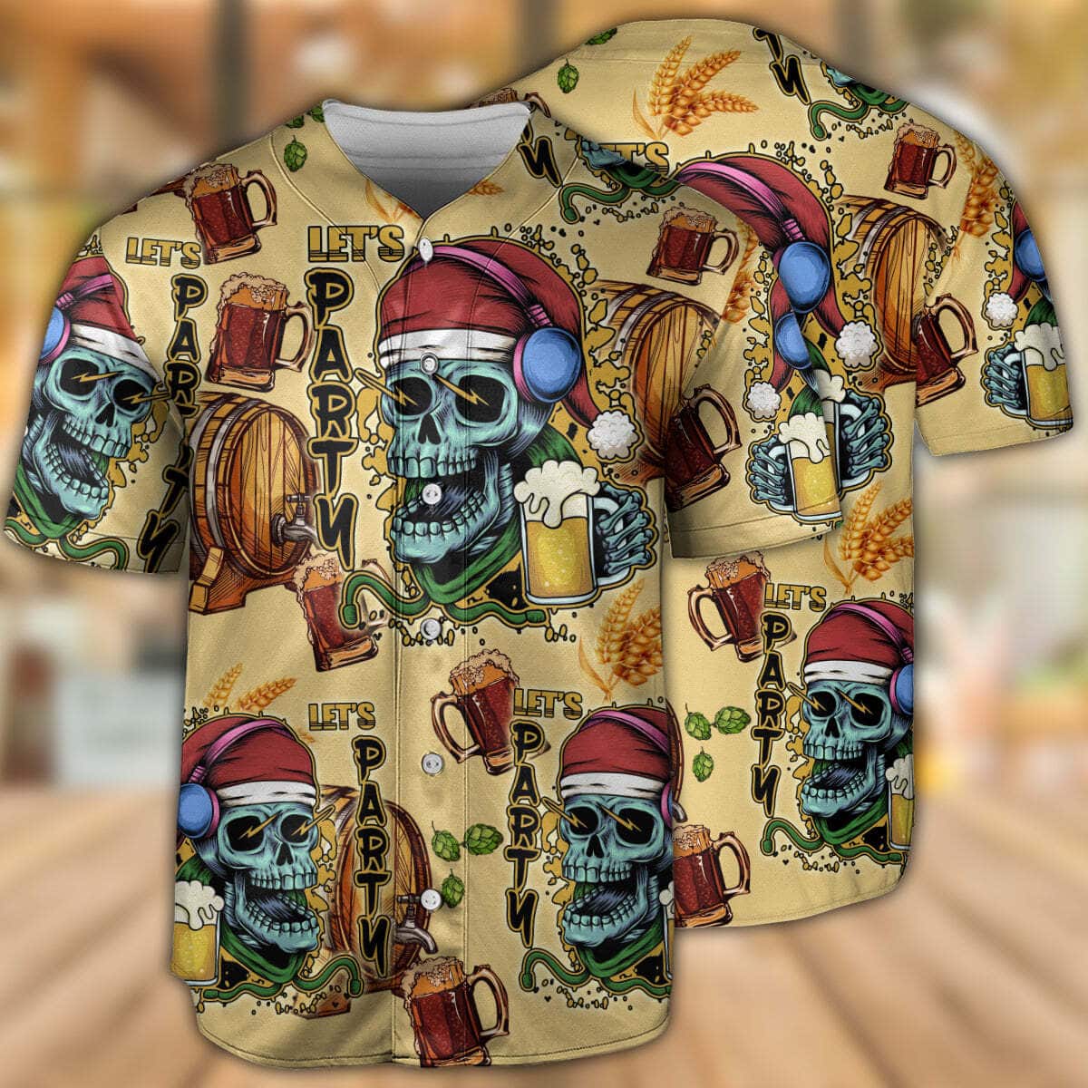 Skull Merry Xmas Baseball Jersey Gift For Him Skull Merry Xmas Baseball Jersey Gift For Him