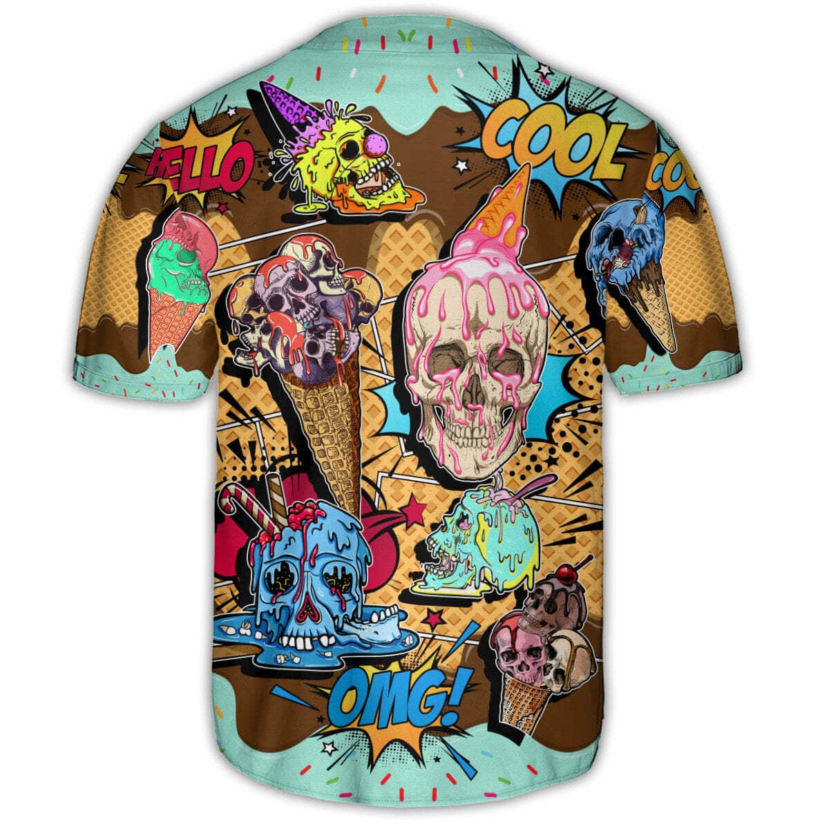 Skull Ice Cream Baseball Jersey Gift For Son From Father Skull Ice Cream Baseball Jersey Gift For Son From Father