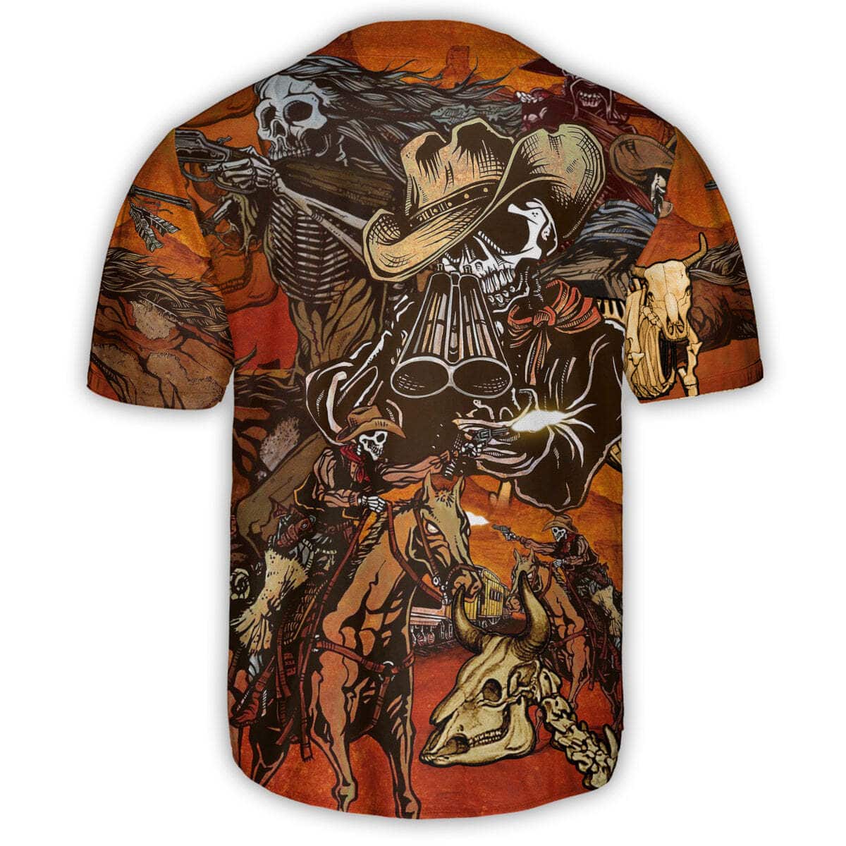 Cowboy Skull Baseball Jersey Gift For Son From Dad Cowboy Skull Baseball Jersey Gift For Son From Dad