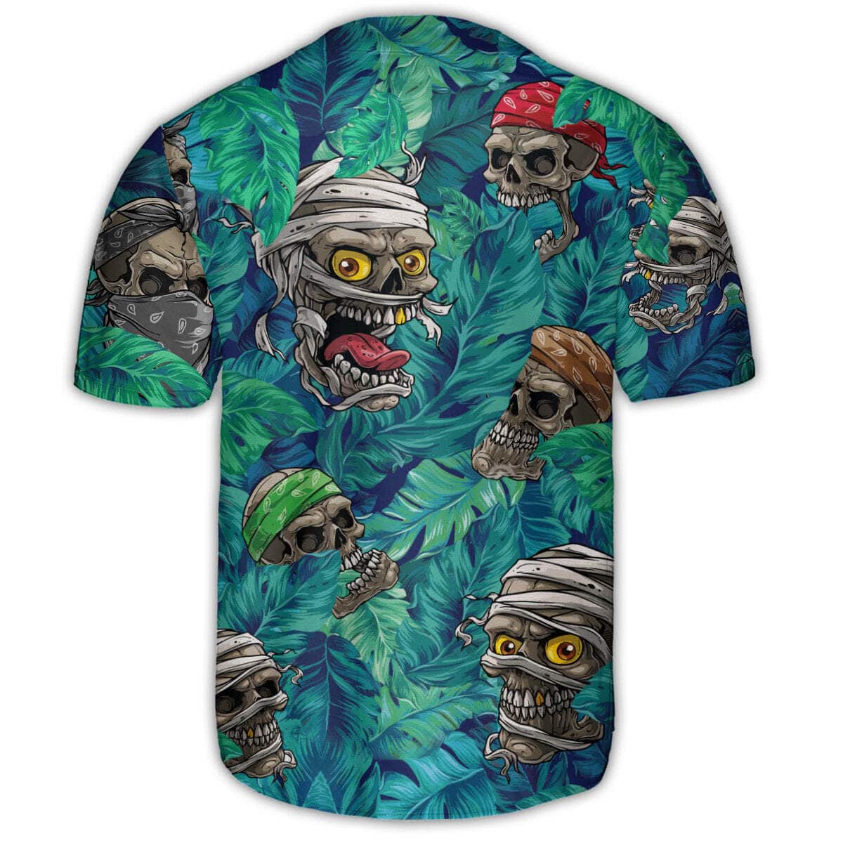 Skull Baseball Jersey Palm Leaves Pattern Gift For Friends Skull Baseball Jersey Palm Leaves Pattern Gift For Friends