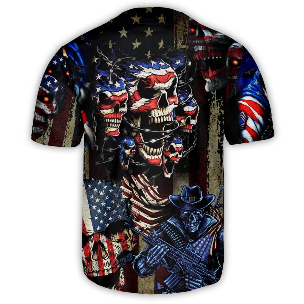 Skull America Angry Baseball Jersey Birthday Gift For Husband Skull America Angry Baseball Jersey Birthday Gift For Husband