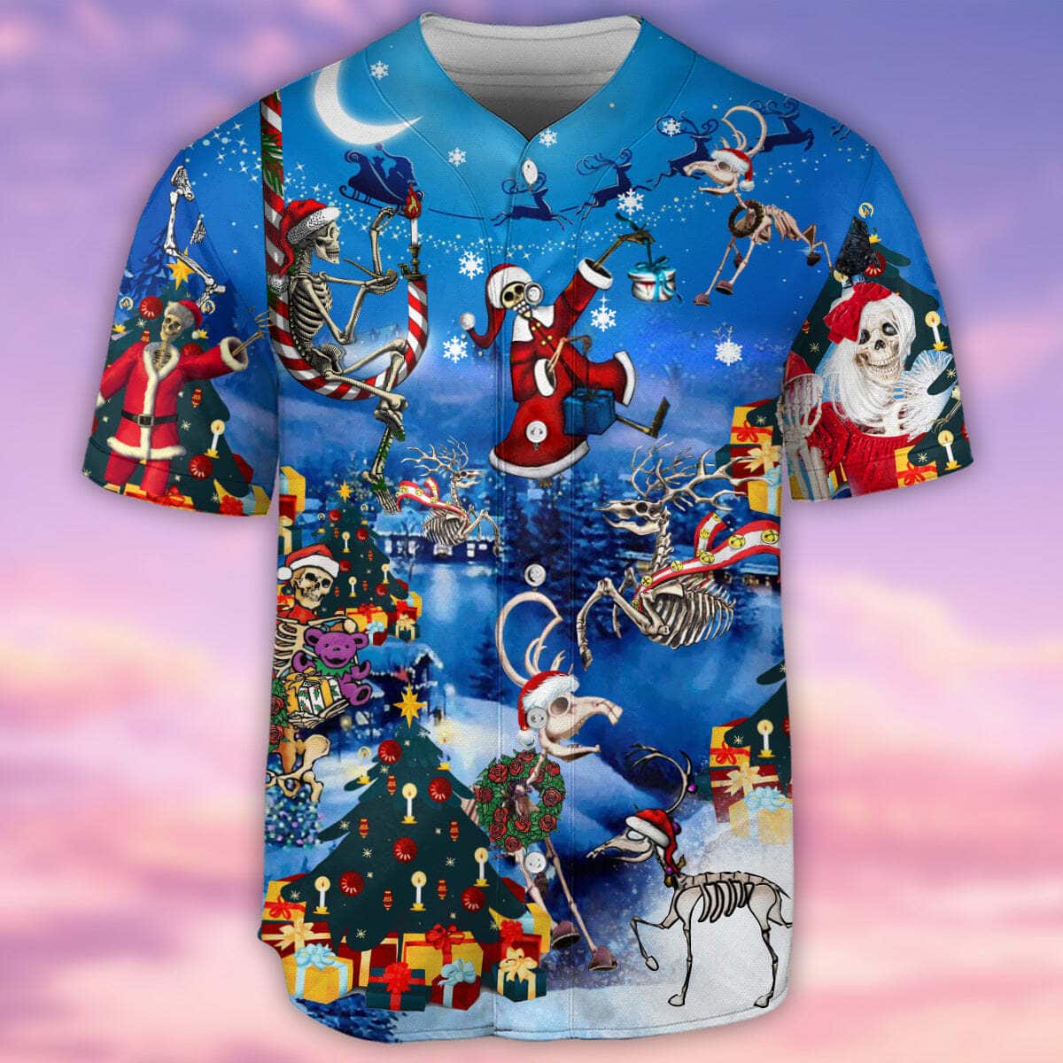 Christmas And Skull Merry Xmas Baseball Jersey Gift For Him Christmas And Skull Merry Xmas Baseball Jersey Gift For Him