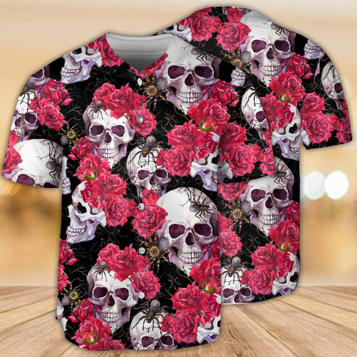 Skull And Rose Baseball Jersey Gift For Son From Dad