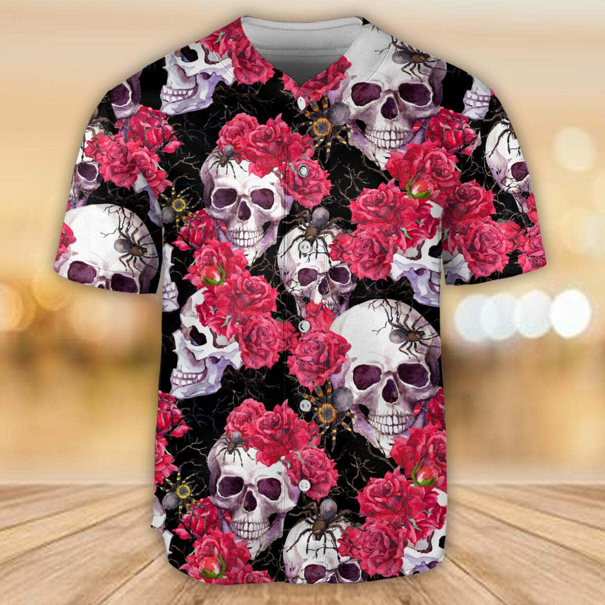 Skull And Rose Baseball Jersey Gift For Son From Dad Skull And Rose Baseball Jersey Gift For Son From Dad