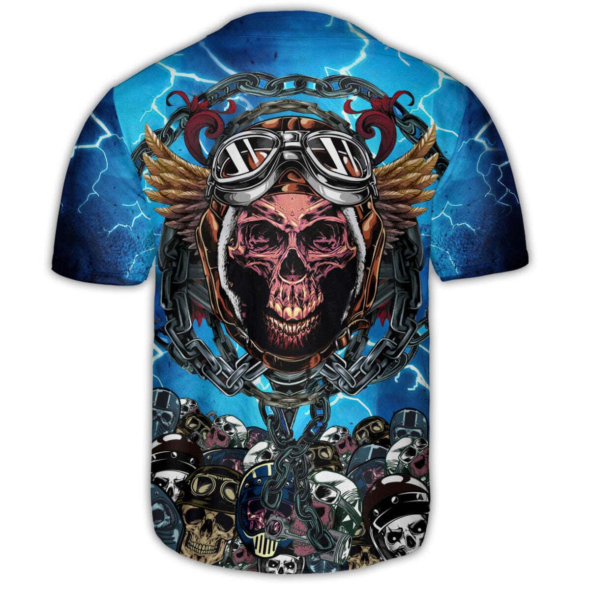 Skull And Helmet Style Baseball Jersey Gift For Sporty Boyfriend Skull And Helmet Style Baseball Jersey Gift For Sporty Boyfriend