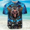 Skull And Helmet Style Baseball Jersey Gift For Sporty Boyfriend Skull And Helmet Style Baseball Jersey Gift For Sporty Boyfriend