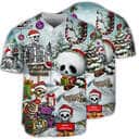 Skull Xmas Snow Baseball Jersey Gift For Sports Dad Skull Xmas Snow Baseball Jersey Gift For Sports Dad