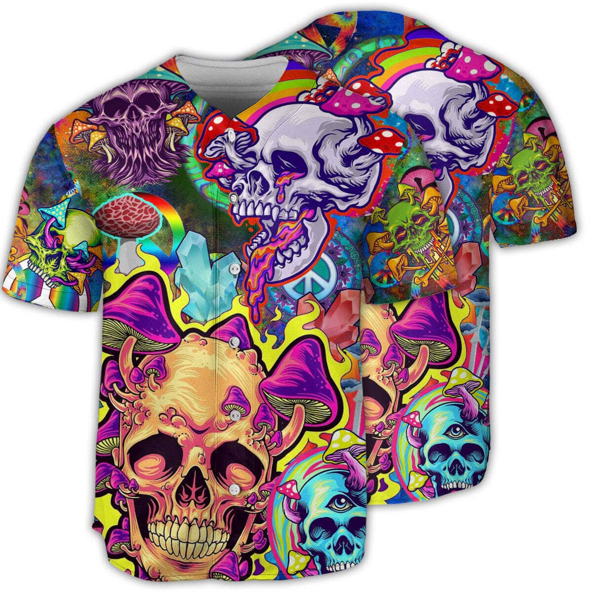 Skull Rainbow Smile Baseball Jersey Gift For Best Friend Skull Rainbow Smile Baseball Jersey Gift For Best Friend