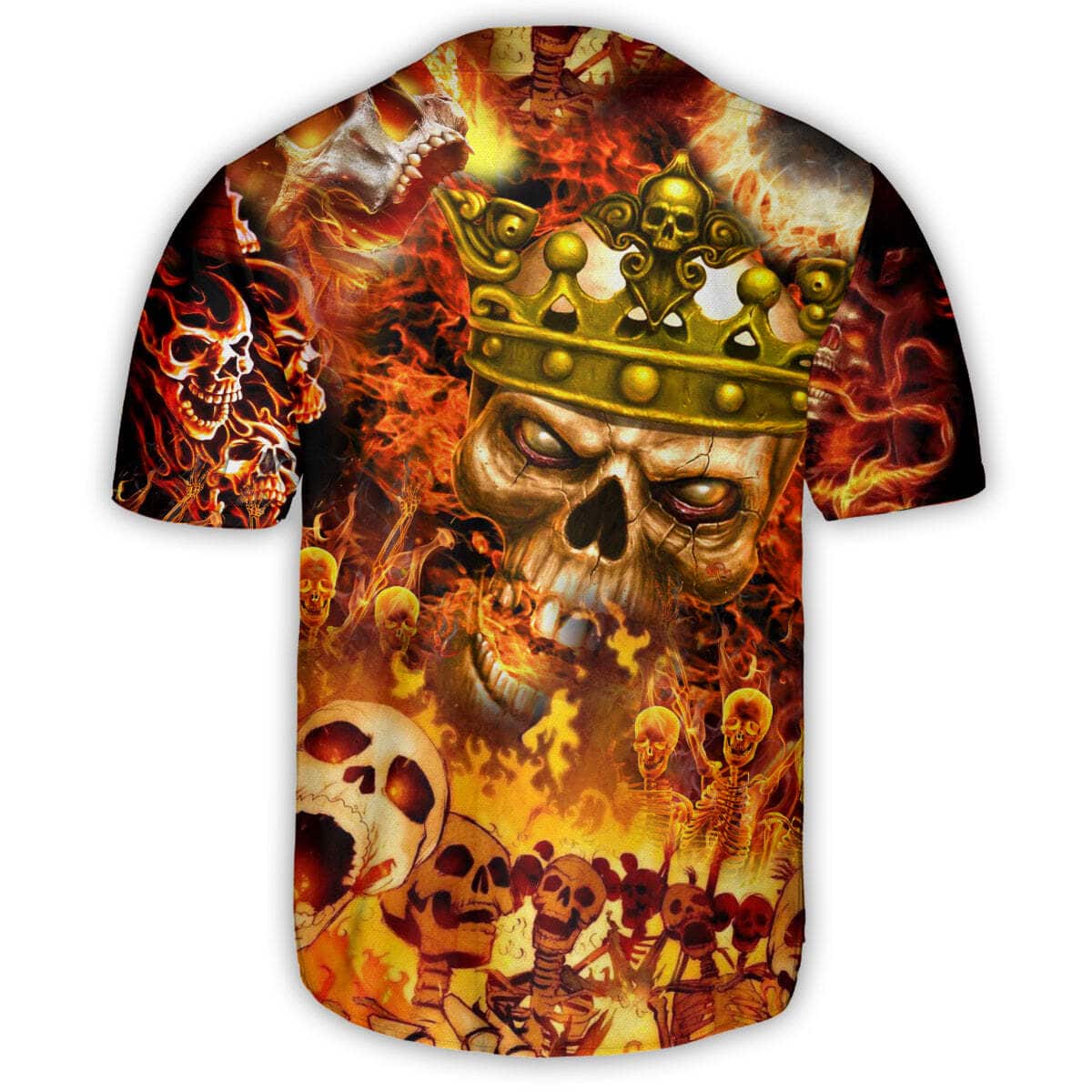 Skull King On Fire Baseball Jersey Gift For Son From Dad Skull King On Fire Baseball Jersey Gift For Son From Dad