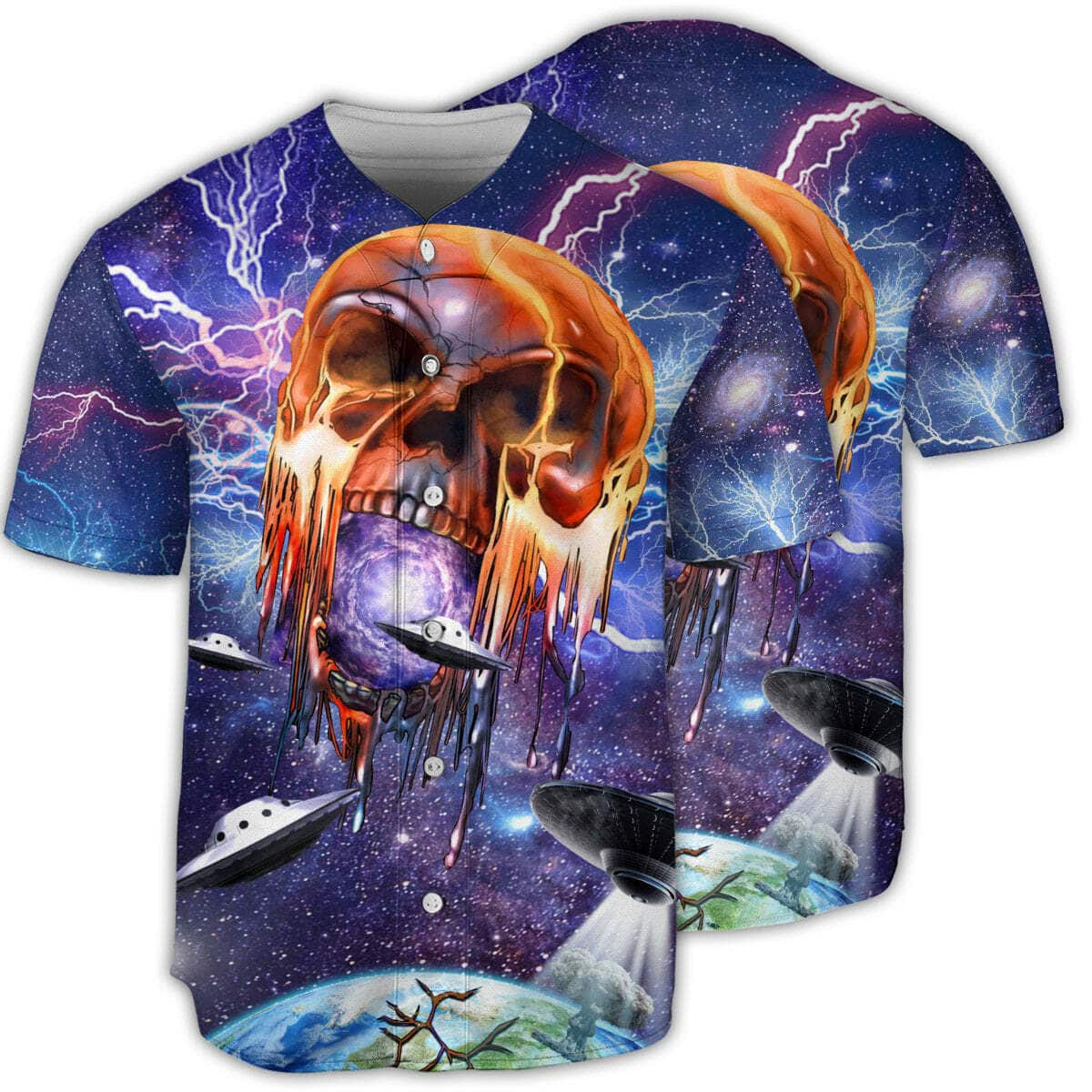 Skull Love Galaxy Baseball Jersey Gift For Son From Father