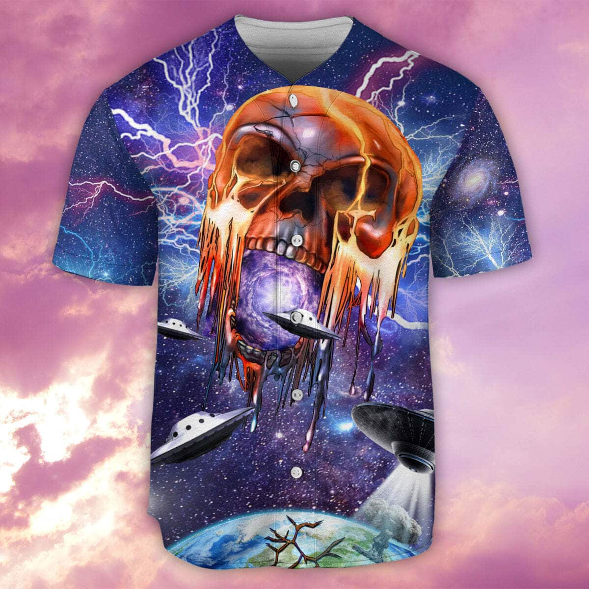 Skull Love Galaxy Baseball Jersey Gift For Son From Father Skull Love Galaxy Baseball Jersey Gift For Son From Father