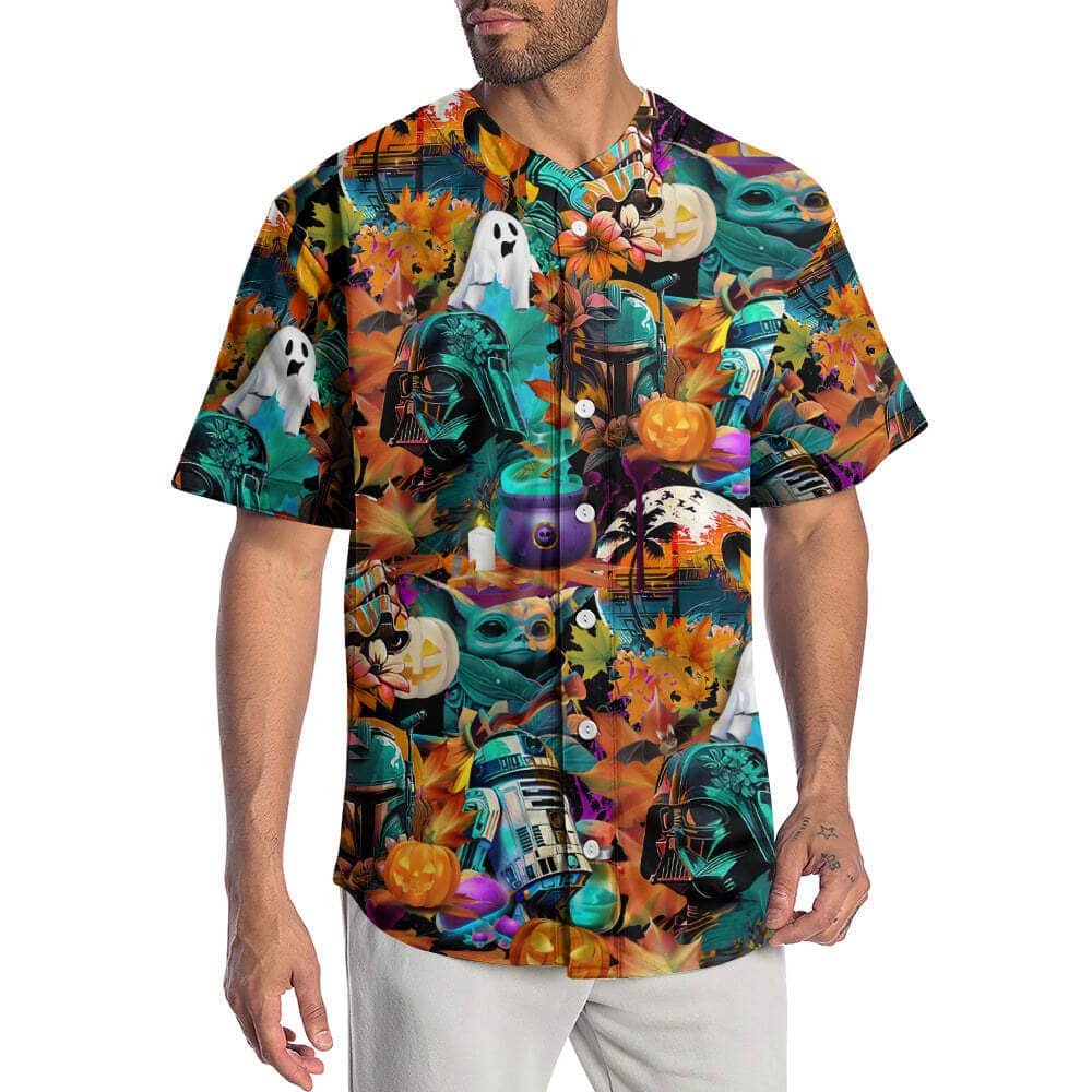 Halloween Star Wars Baby Yoda Special Synthwave Baseball Jersey Halloween Star Wars Baby Yoda Special Synthwave Baseball Jersey