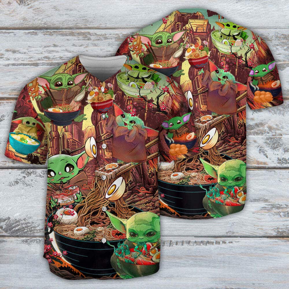 Star Wars Baby Yoda Baseball Jersey Cute Ramen Gift For Son From Father Star Wars Baby Yoda Baseball Jersey Cute Ramen Gift For Son From Father