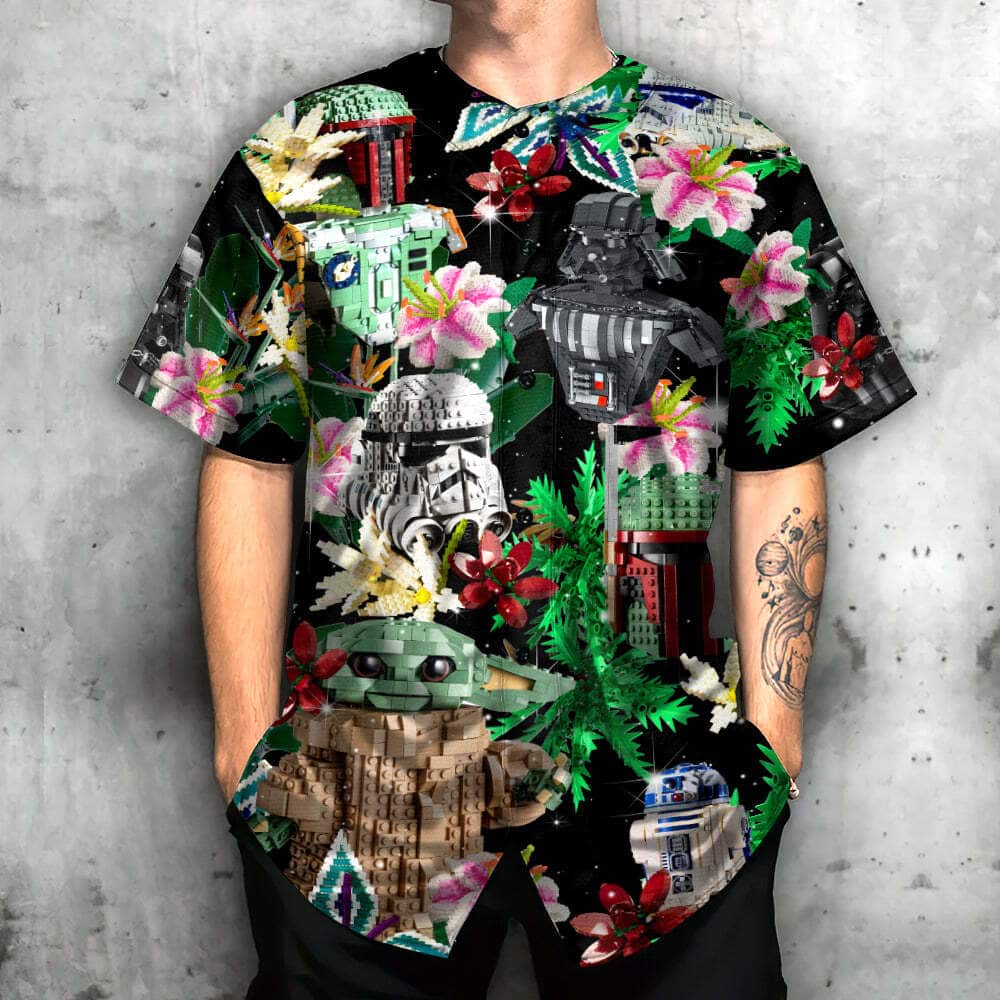 Star Wars Lego Baby Yoda Boba Fett Darth Vader And Stormtroopers Tropical Baseball Jersey Star Wars Lego Baby Yoda Boba Fett Darth Vader And Stormtroopers Tropical Baseball Jersey
