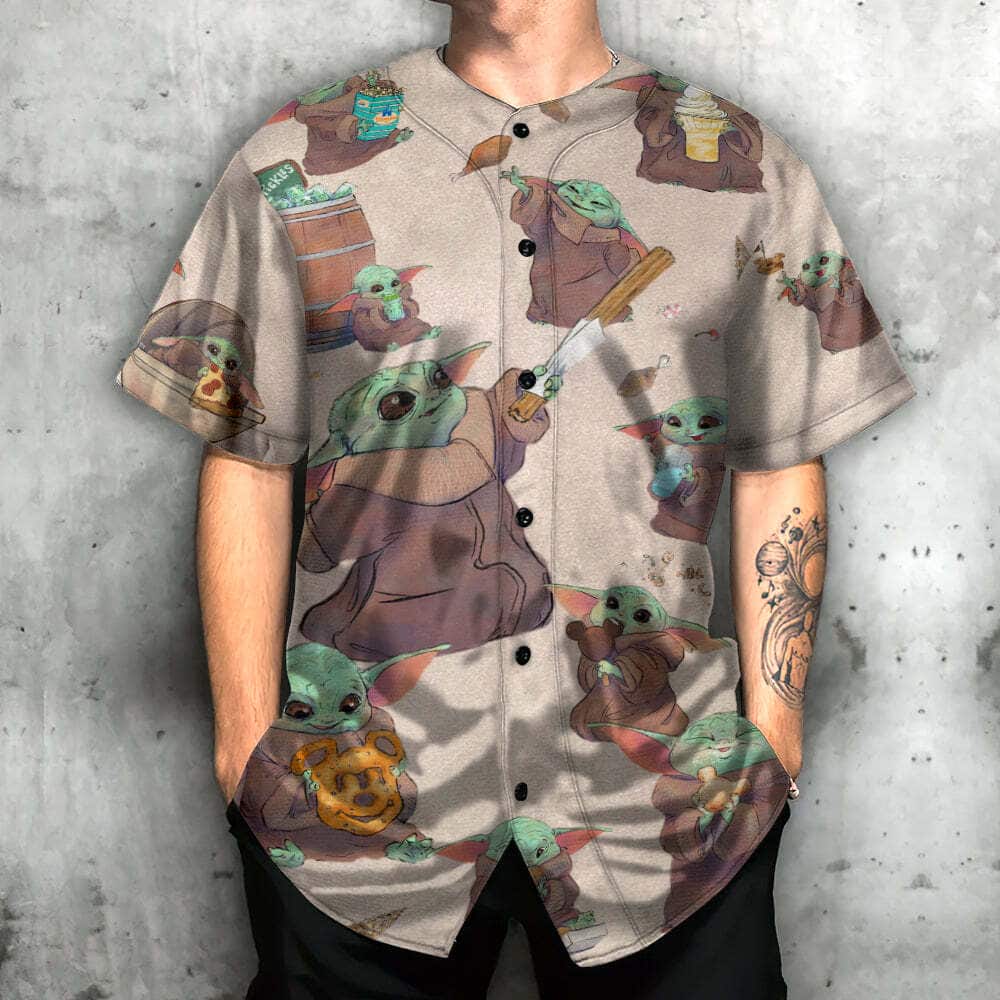 Star Wars Baby Yoda Eating Everything Baseball Jersey Star Wars Baby Yoda Eating Everything Baseball Jersey