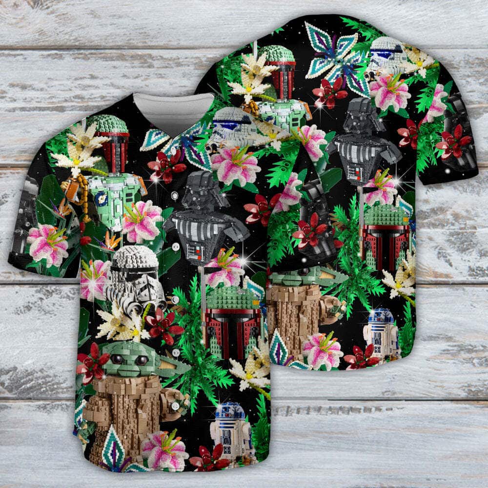 Star Wars Lego Baby Yoda Boba Fett Darth Vader And Stormtroopers Tropical Baseball Jersey Star Wars Lego Baby Yoda Boba Fett Darth Vader And Stormtroopers Tropical Baseball Jersey