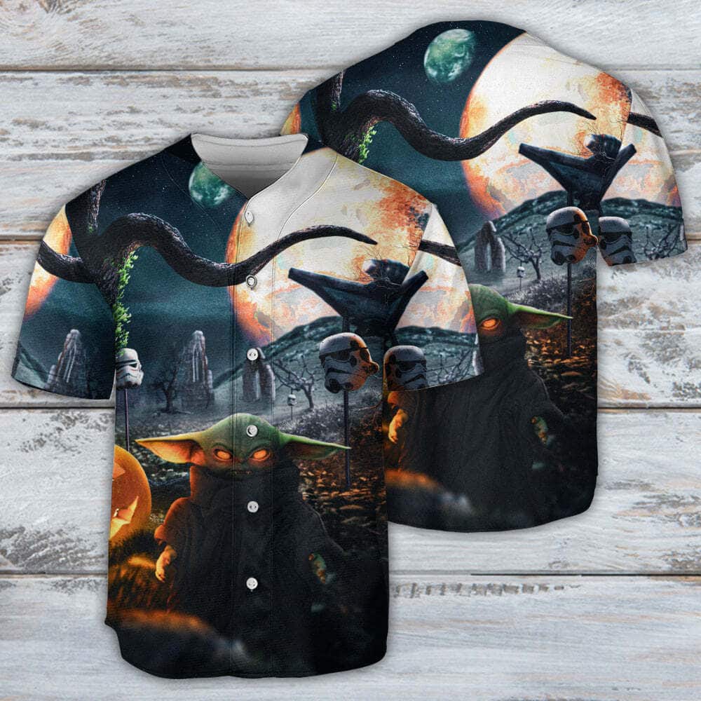 Halloween Star Wars Baby Yoda Let Go Baby Baseball Jersey Halloween Star Wars Baby Yoda Let Go Baby Baseball Jersey