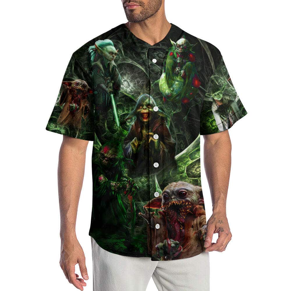 Halloween Star Wars Yoda Creepy Baseball Jersey Gift For Him Halloween Star Wars Yoda Creepy Baseball Jersey Gift For Him