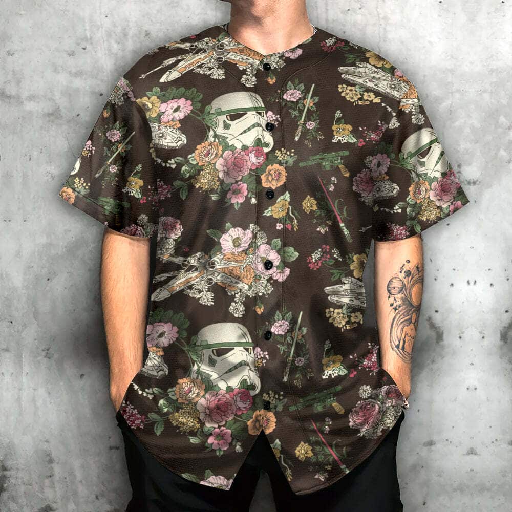 Vintage Flower Star Wars Stormtrooper Baseball Jersey Gift For Him