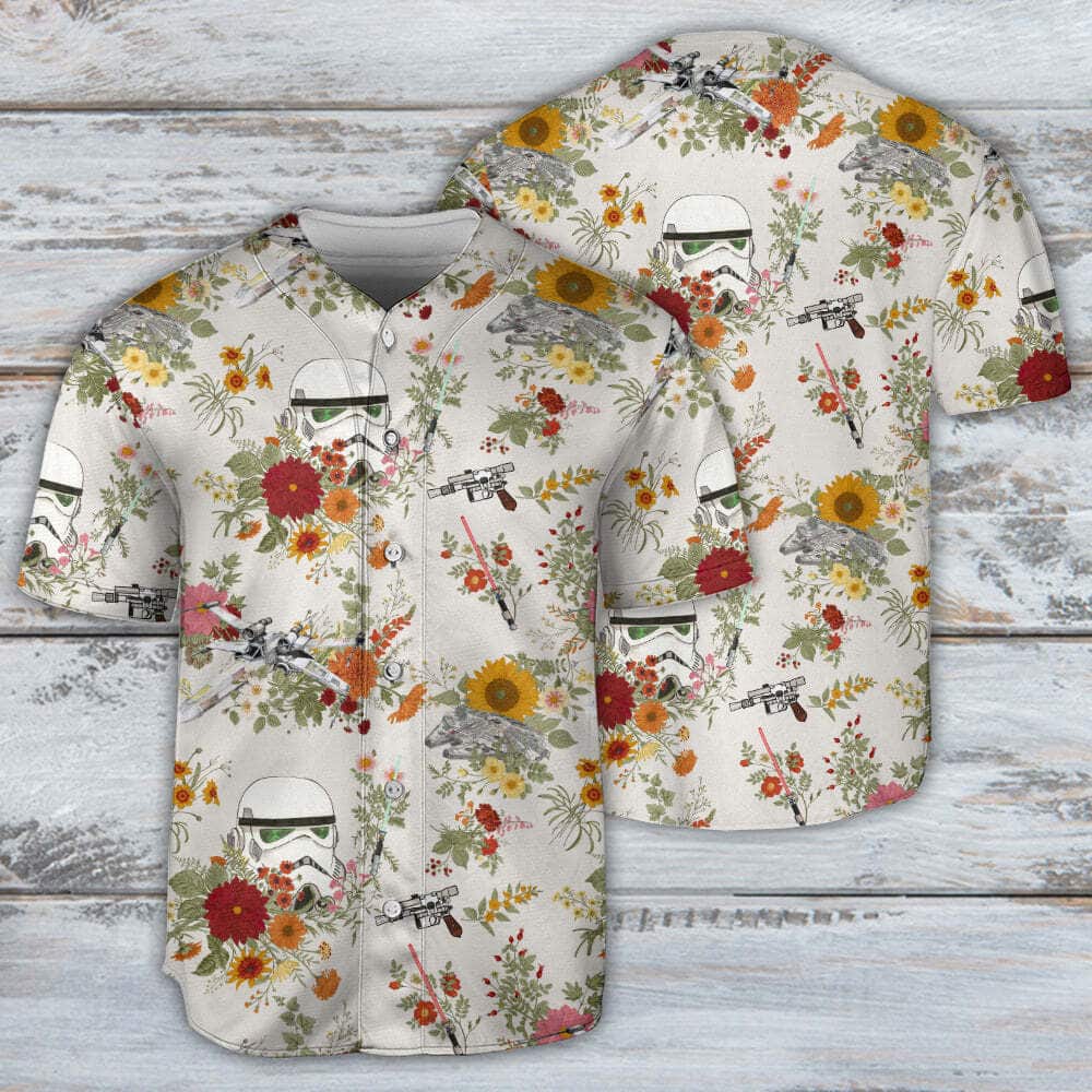 Vintage Flower Autumn Star Wars Stormtrooper Baseball Jersey Vintage Flower Autumn Star Wars Stormtrooper Baseball Jersey