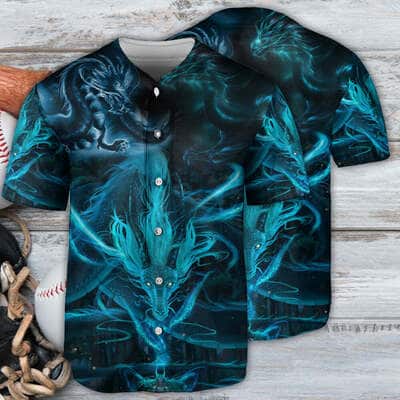 Dragon Blue Lighting And The Witch Baseball Jersey