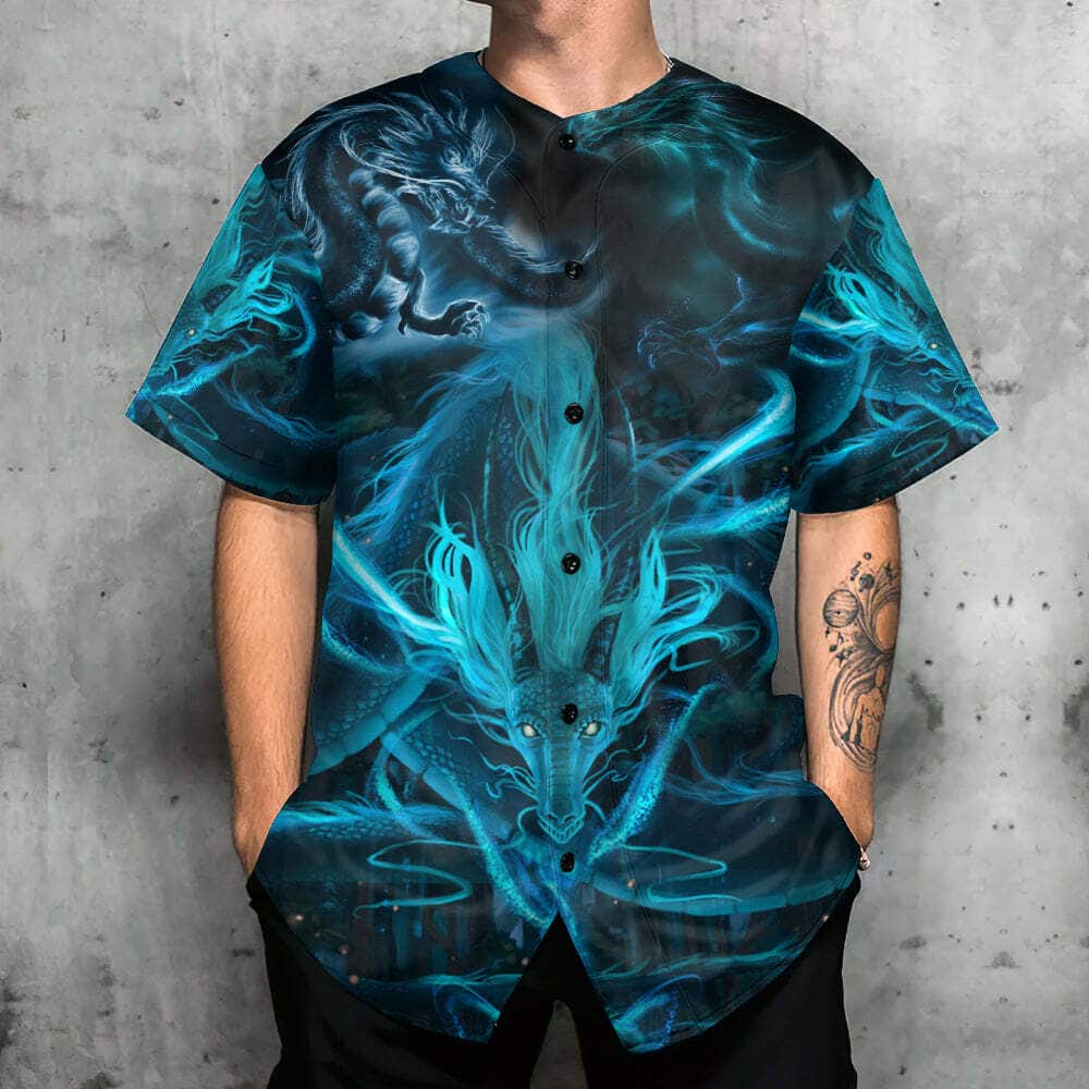 Dragon Blue Lighting And The Witch Baseball Jersey