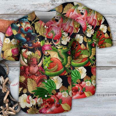 Dragon Baseball Jersey Fruit Strawberry Gift For Him Dragon Baseball Jersey Fruit Strawberry Gift For Him