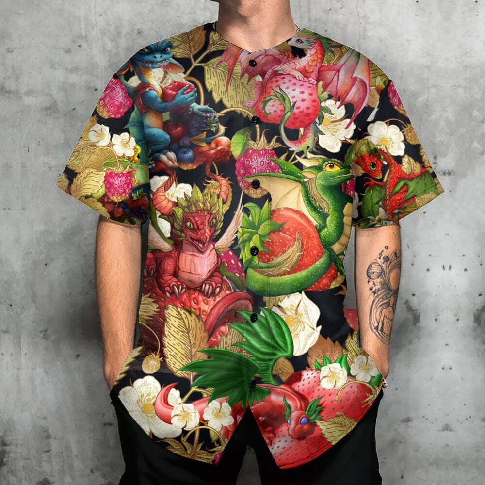 Dragon Baseball Jersey Fruit Strawberry Gift For Him