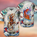 Beautiful Dragon With Lotus Flower Baseball Jersey Gift For Son From Mom
