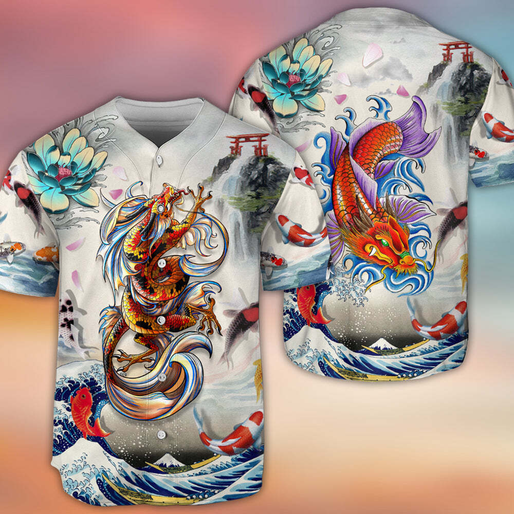 Beautiful Dragon With Lotus Flower Baseball Jersey Gift For Son From Mom Beautiful Dragon With Lotus Flower Baseball Jersey Gift For Son From Mom