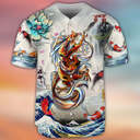Beautiful Dragon With Lotus Flower Baseball Jersey Gift For Son From Mom