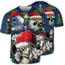 Skull With Santa Hat Merry Christmas Baseball Jersey