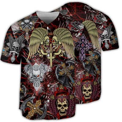 Skull Loves Key Baseball Jersey Gift For Sporty Husband