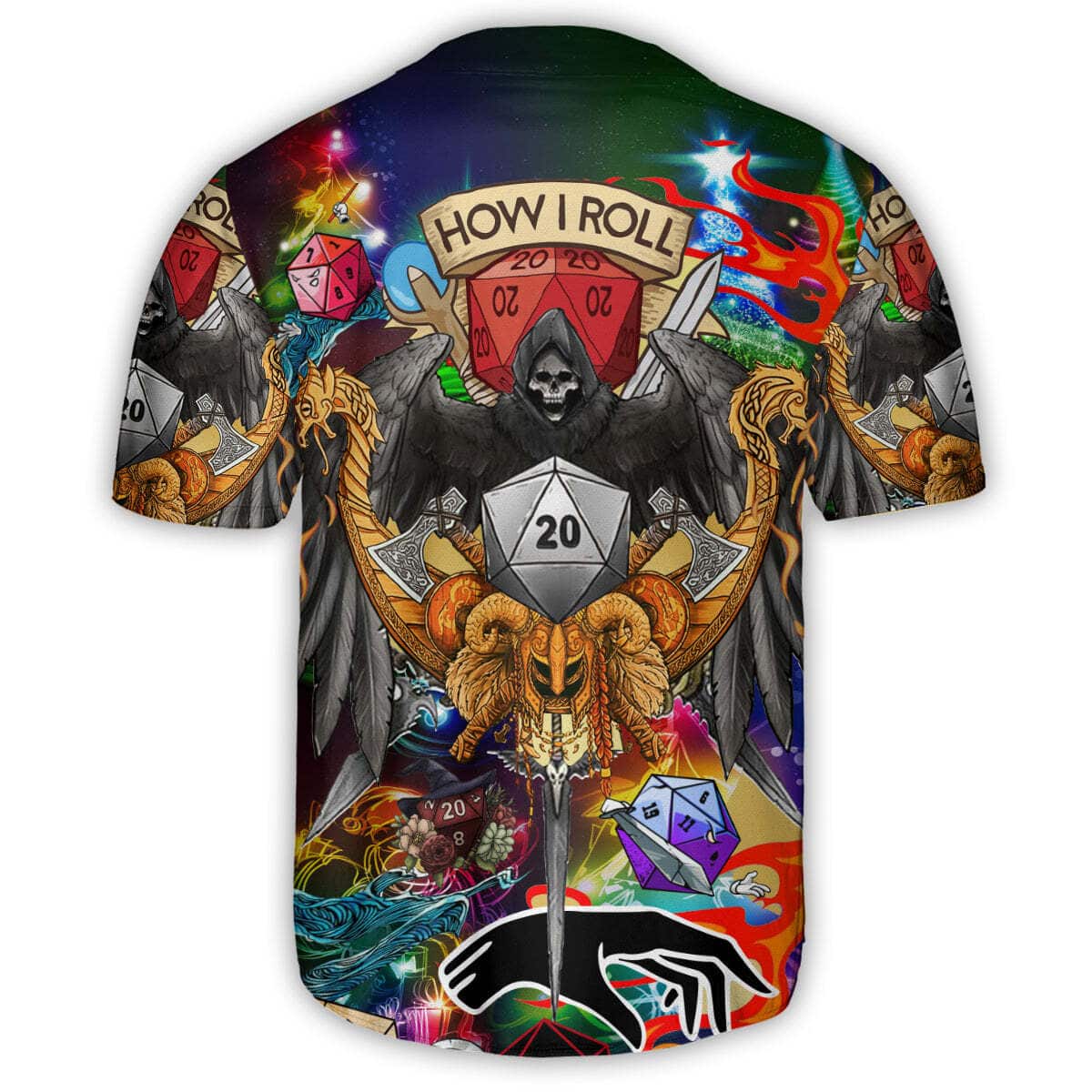 Skull D20 How I Roll Baseball Jersey Gift For Sports Dad Skull D20 How I Roll Baseball Jersey Gift For Sports Dad