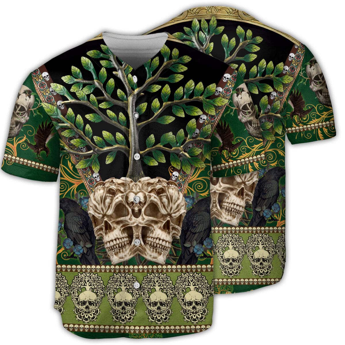 Skull Trees Baseball Jersey Gift For Sporty Boyfriend Skull Trees Baseball Jersey Gift For Sporty Boyfriend