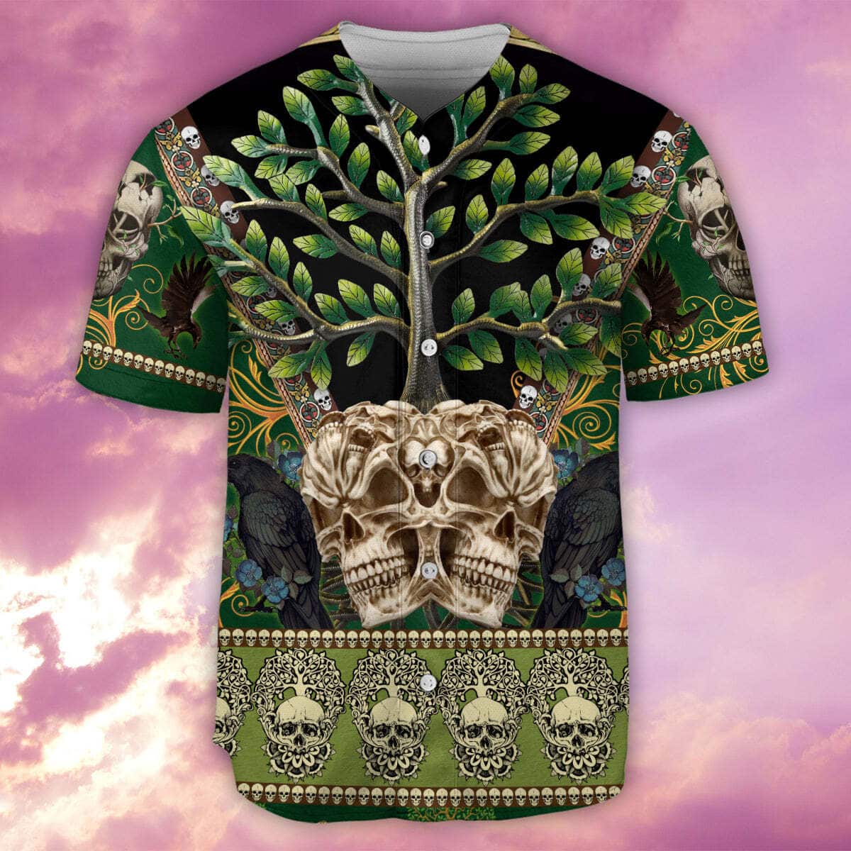 Skull Trees Baseball Jersey Gift For Sporty Boyfriend Skull Trees Baseball Jersey Gift For Sporty Boyfriend