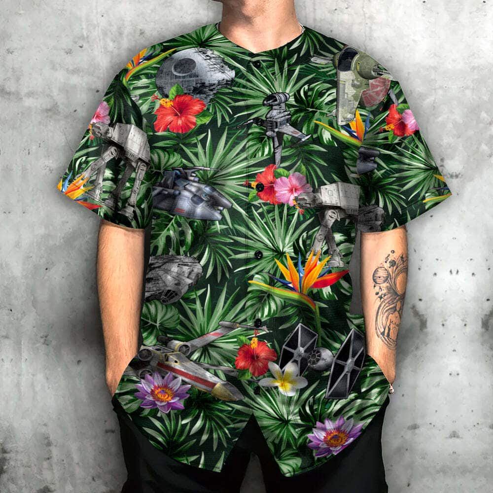 Star Wars Baseball Jersey Space Ships Palm Leaves Pattern Gift For Daughter Star Wars Baseball Jersey Space Ships Palm Leaves Pattern Gift For Daughter