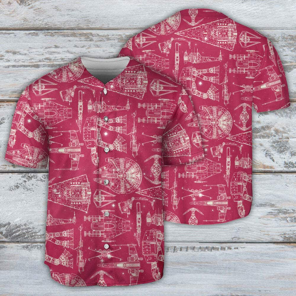 Star Wars Pink Baseball Jersey Space Ships Gift For Daughter From Mom