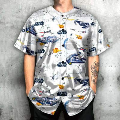 Star Wars Baseball Jersey Space Ship Gift For Son From Father