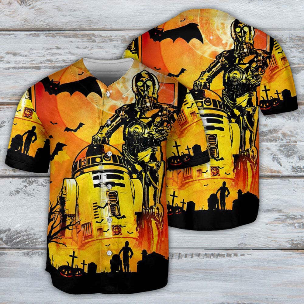 Star Wars Baseball Jersey R2-D2 And C-3PO Appear Halloween Gift