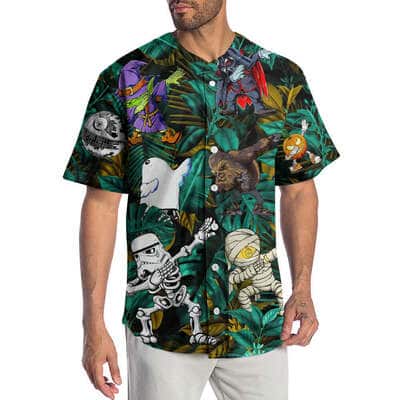 Star Wars Baseball Jersey Dabbing Skeleton Zombie Palm Leaves Pattern Halloween Gift