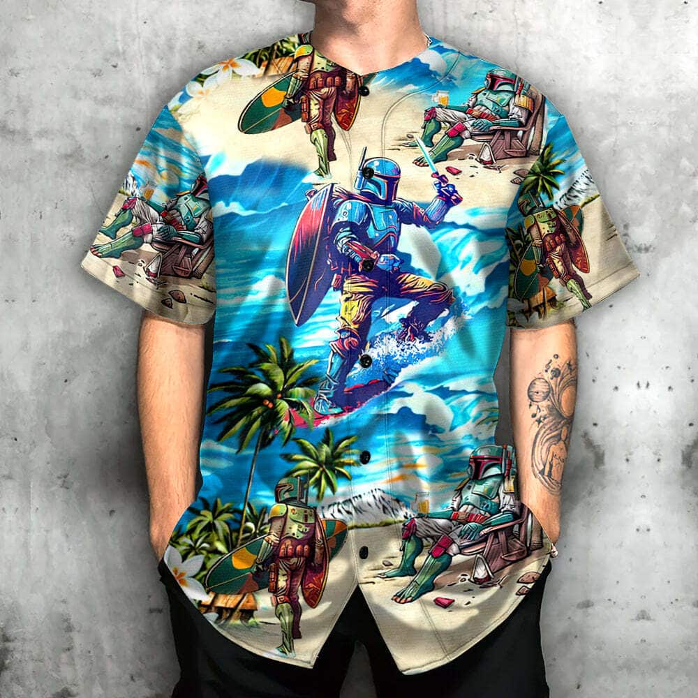 Star Wars Baseball Jersey Boba Fett Surfing Gift For Daughter Star Wars Baseball Jersey Boba Fett Surfing Gift For Daughter